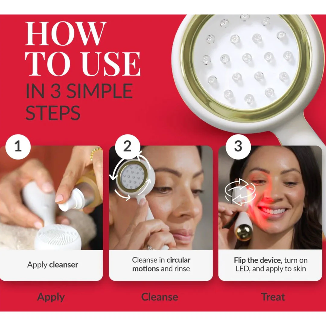 PMD® Clean Redvolution Smart Facial Red Light Cleansing Device - Cream - Image 3