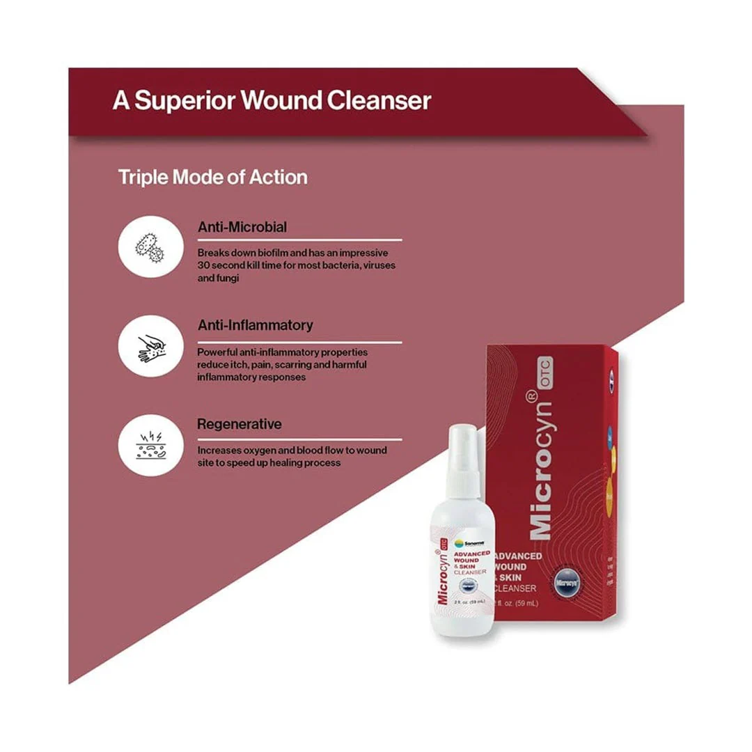 Sonoma Pharmaceuticals® Microcyn® OTC Advanced Wound and Skin Cleanser 2oz - Image 3