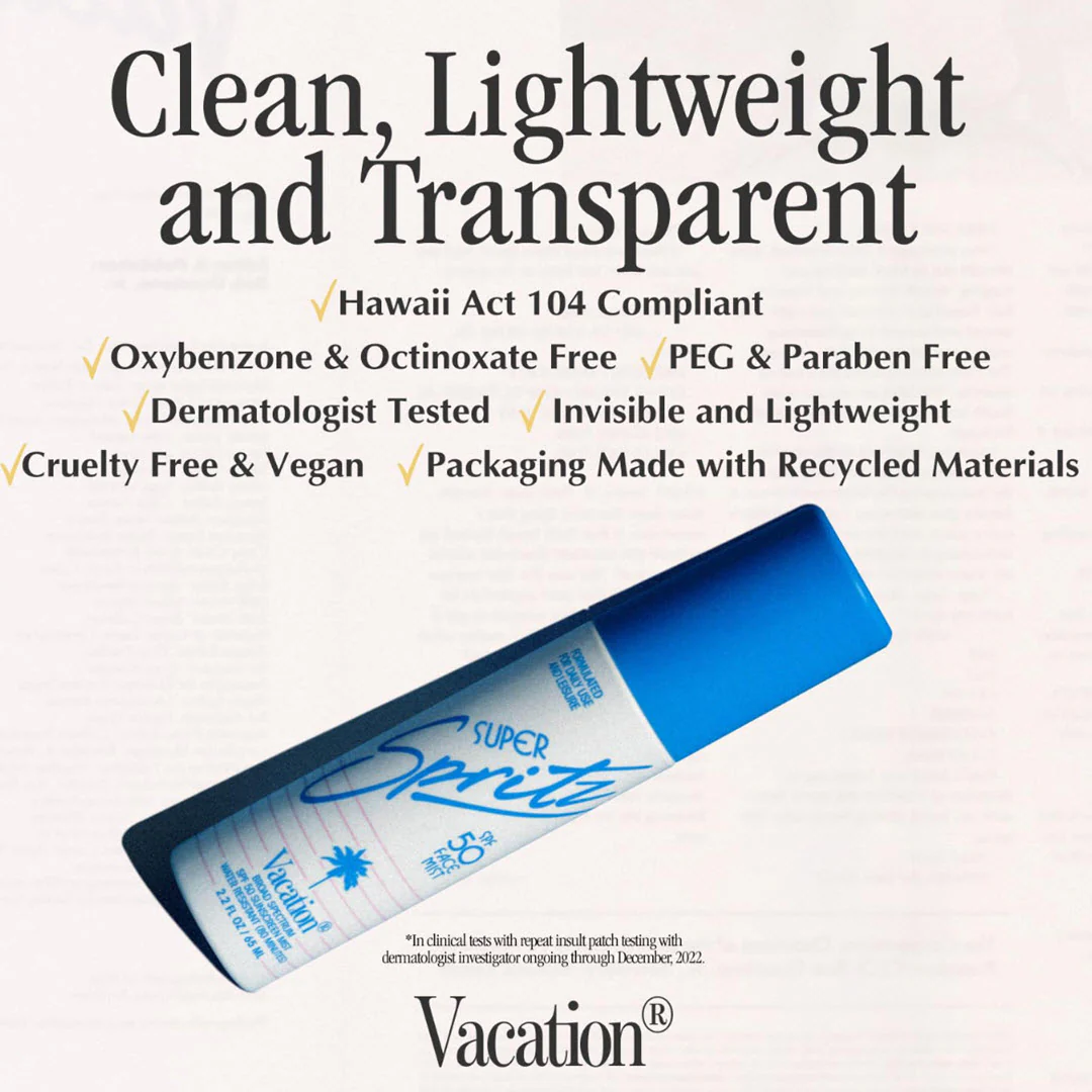 Vacation® Super Spritz SPF 50 Face Mist 2.2 fl oz / 65 mL - Image 2