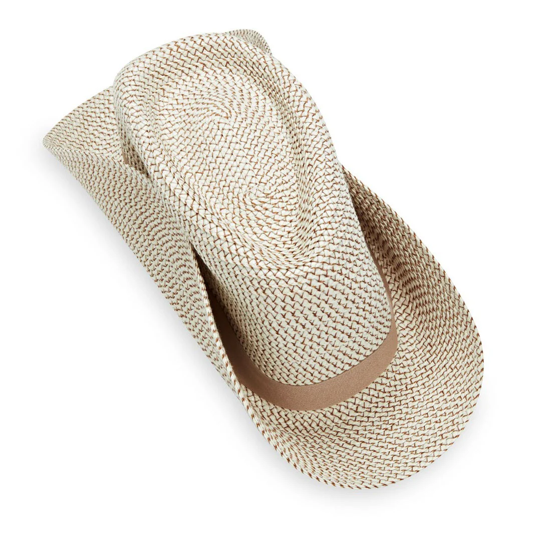 Wallaroo Hat Company® Charlie Fedora Sun Hat - Ivory/Taupe M (58cm) - Image 2