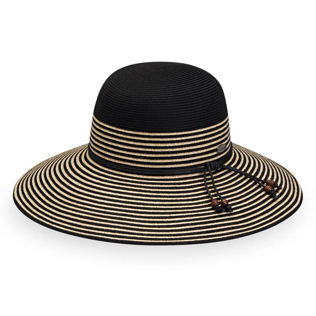 Wallaroo Hat Company® Women's Marseille Sun Hat - Black/Natural M (58cm)