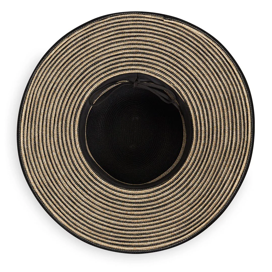 Wallaroo Hat Company® Women's Marseille Sun Hat - Black/Natural M (58cm) - Image 3