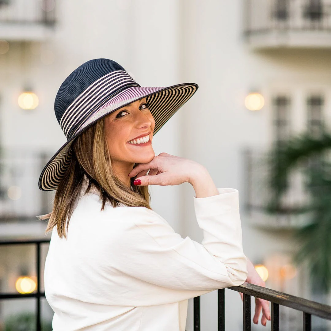 Wallaroo Hat Company® Women's Marseille Sun Hat - Black/Natural M (58cm) - Image 4